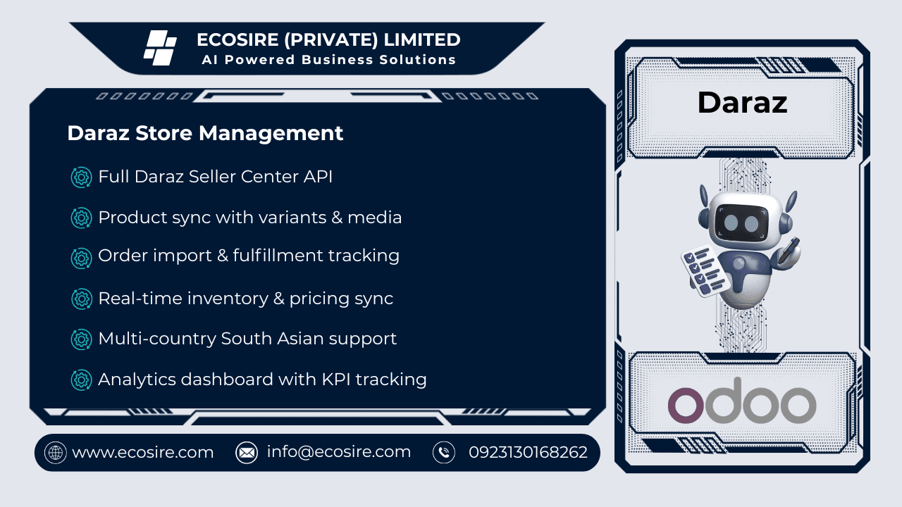 Daraz Store Management — Enterprise-grade Daraz-Odoo integration for South Asian markets with Seller Center and multi-region  — Image 1 of 1