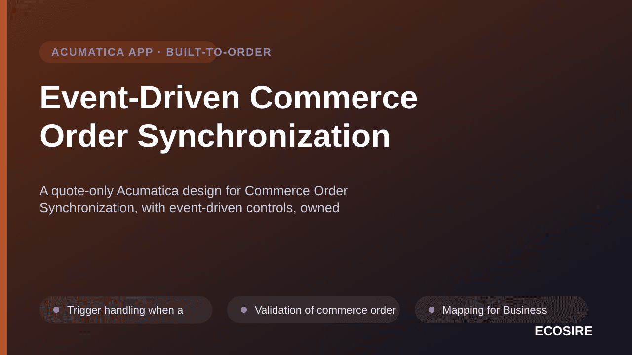 Event-Driven Commerce Order Synchronization
