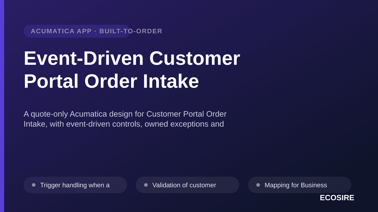 Event-Driven Customer Portal Order Intake