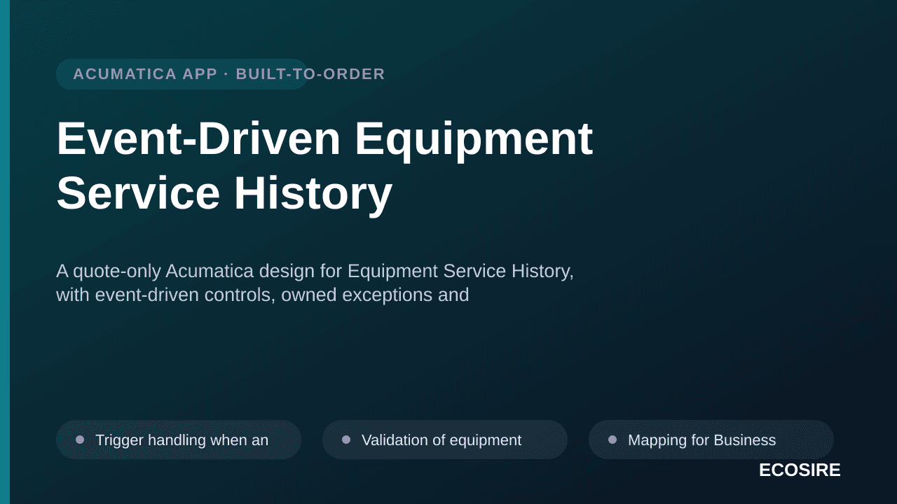 Event-Driven Equipment Service History