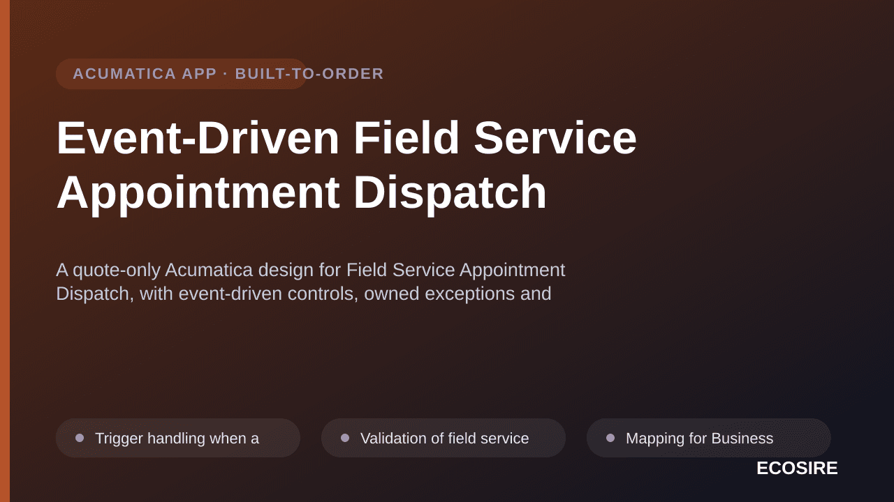 Event-Driven Field Service Appointment Dispatch