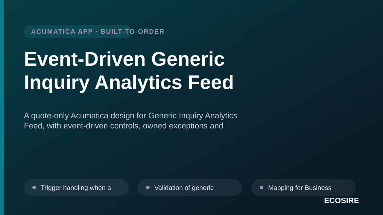 Event-Driven Generic Inquiry Analytics Feed