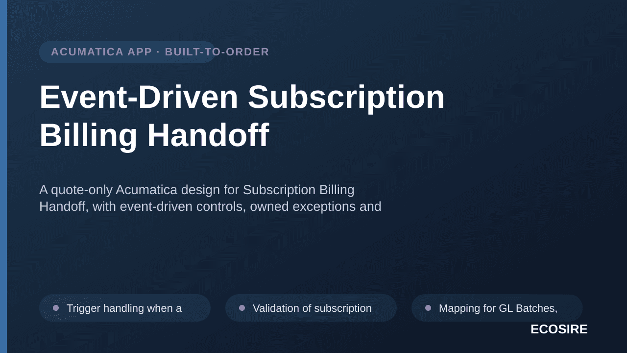 Event-Driven Subscription Billing Handoff