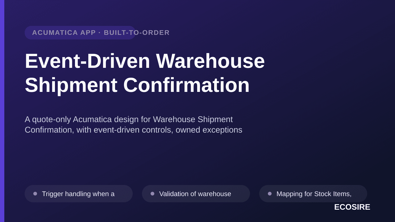Event-Driven Warehouse Shipment Confirmation