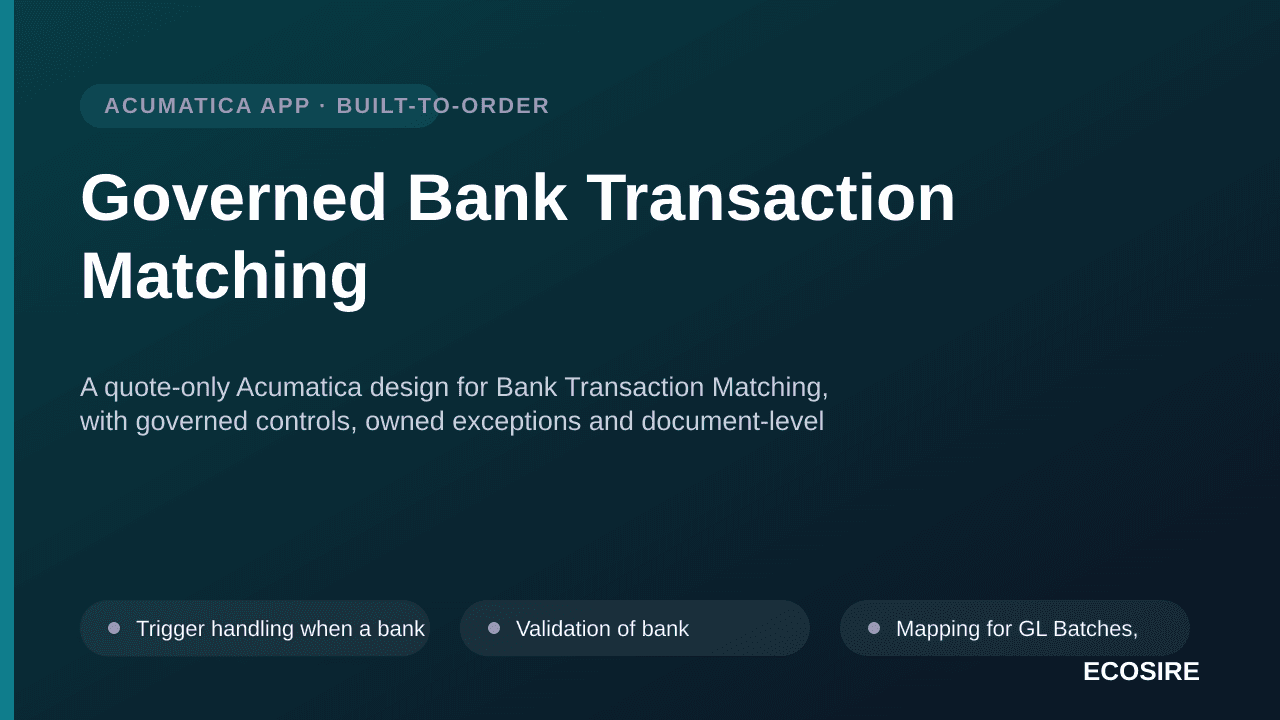 Governed Bank Transaction Matching