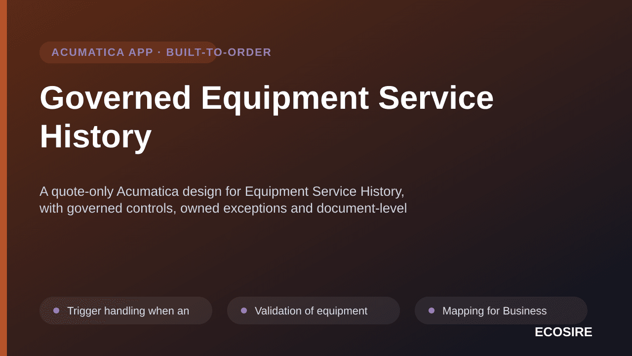 Governed Equipment Service History
