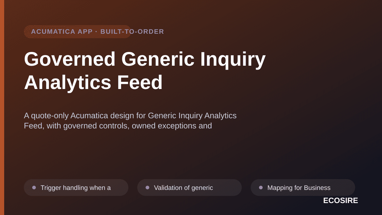 Governed Generic Inquiry Analytics Feed