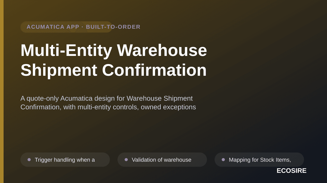 Multi-Entity Warehouse Shipment Confirmation