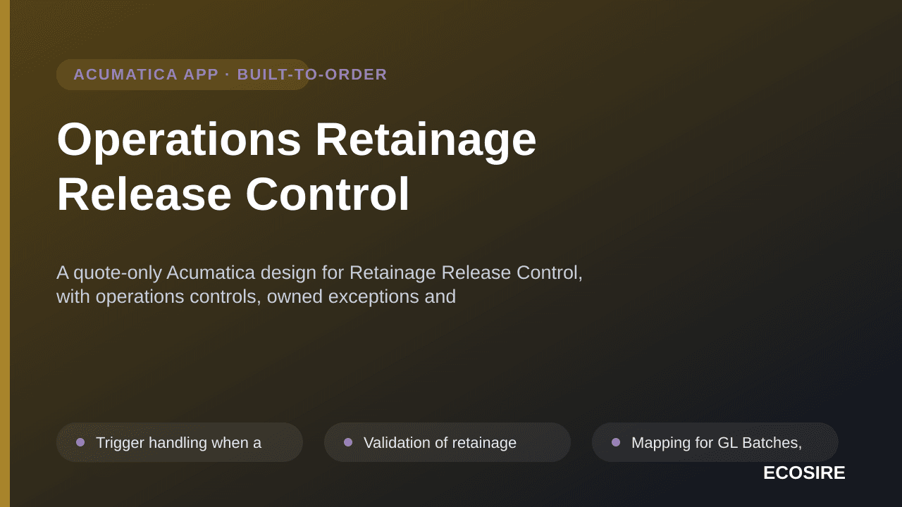 Operations Retainage Release Control