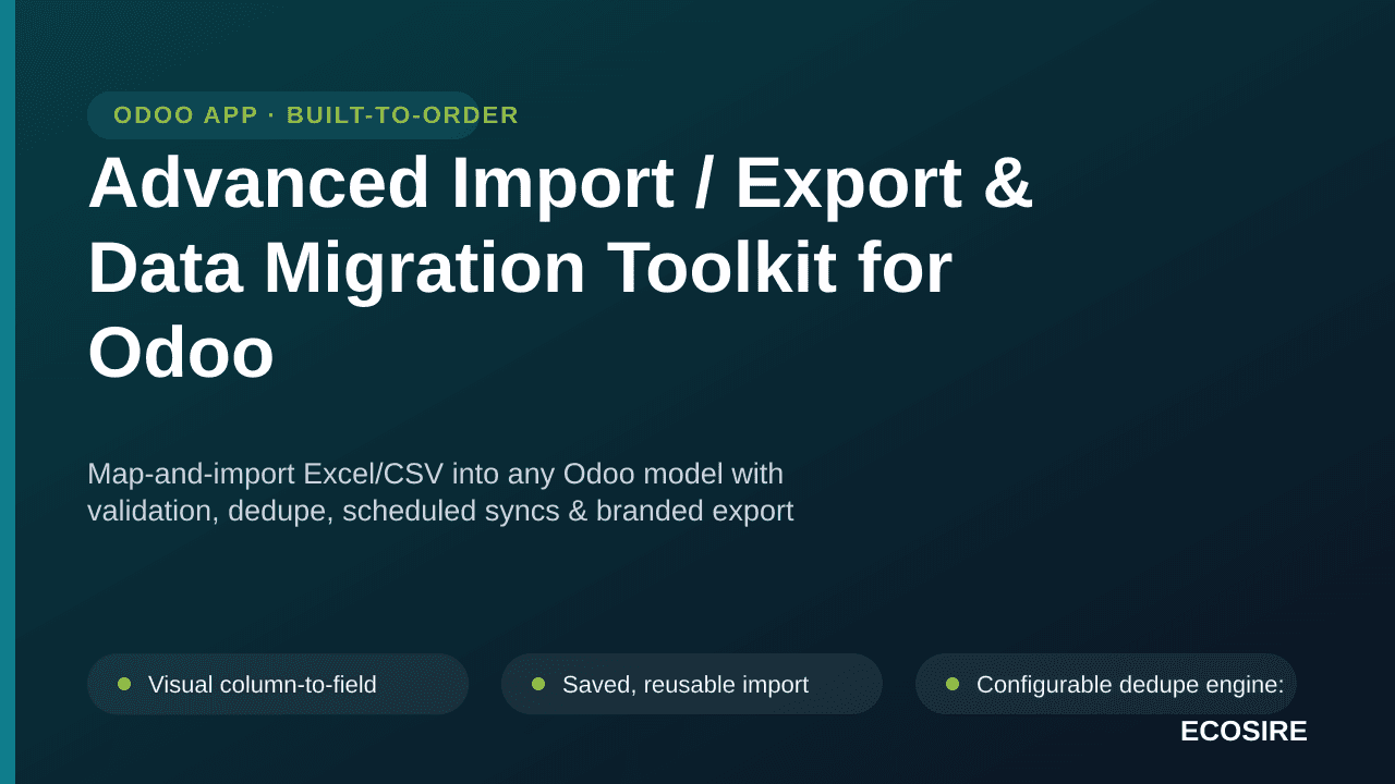 Advanced Import / Export & Data Migration Toolkit for Odoo