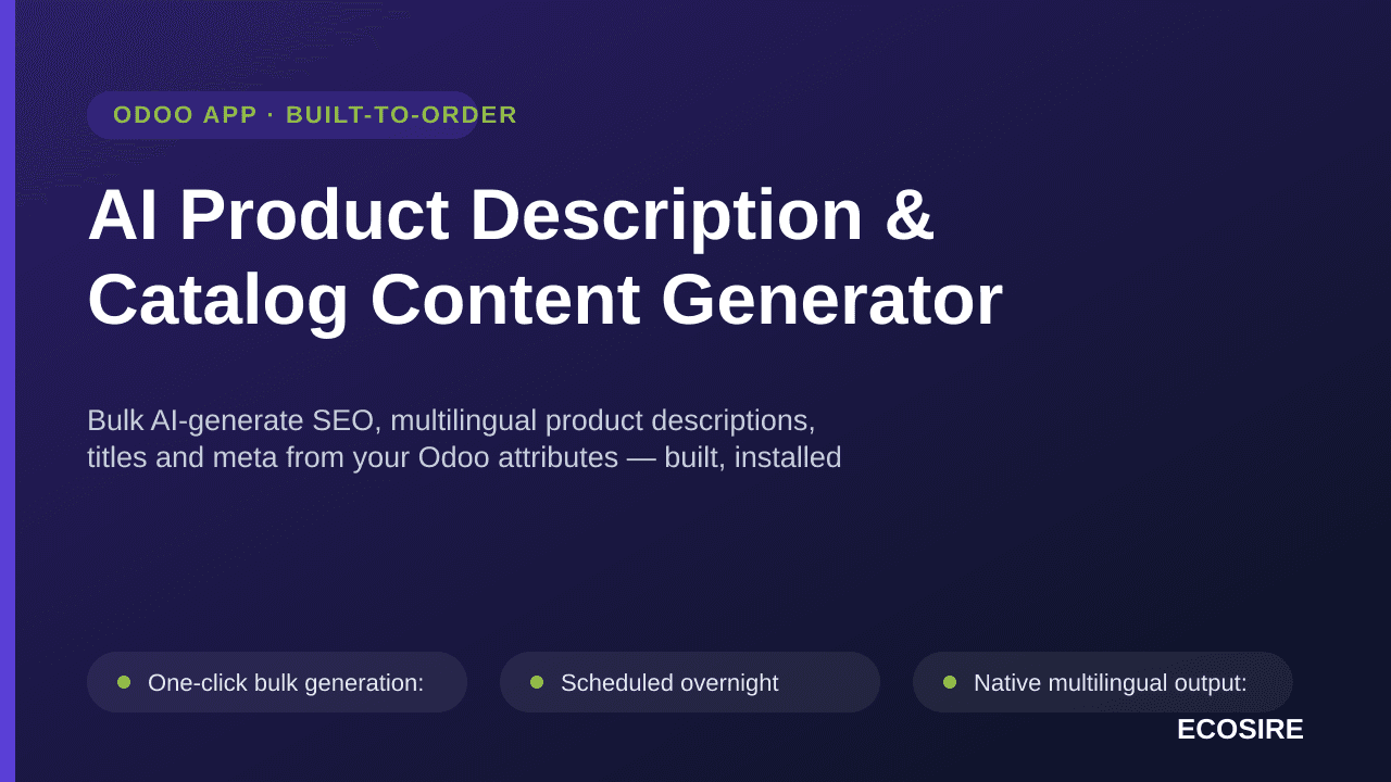 AI Product Description & Catalog Content Generator — Bulk AI-generate SEO, multilingual product descriptions, titles and meta — Image 1 of 3