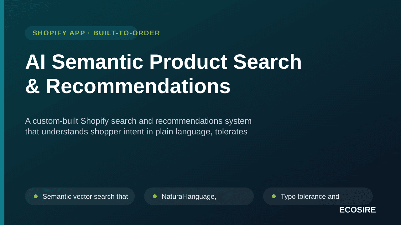 AI Semantic Product Search & Recommendations — A custom-built Shopify search and recommendations system that understands shop — Image 1 of 3