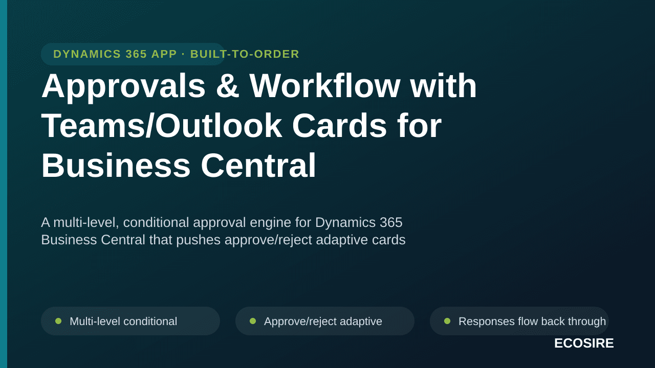 Approvals & Workflow with Teams/Outlook Cards for Business Central — A multi-level, conditional approval engine for Dynamics  — Image 1 of 3