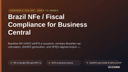 Brazil NFe / Fiscal Compliance for Business Central thumbnail 1