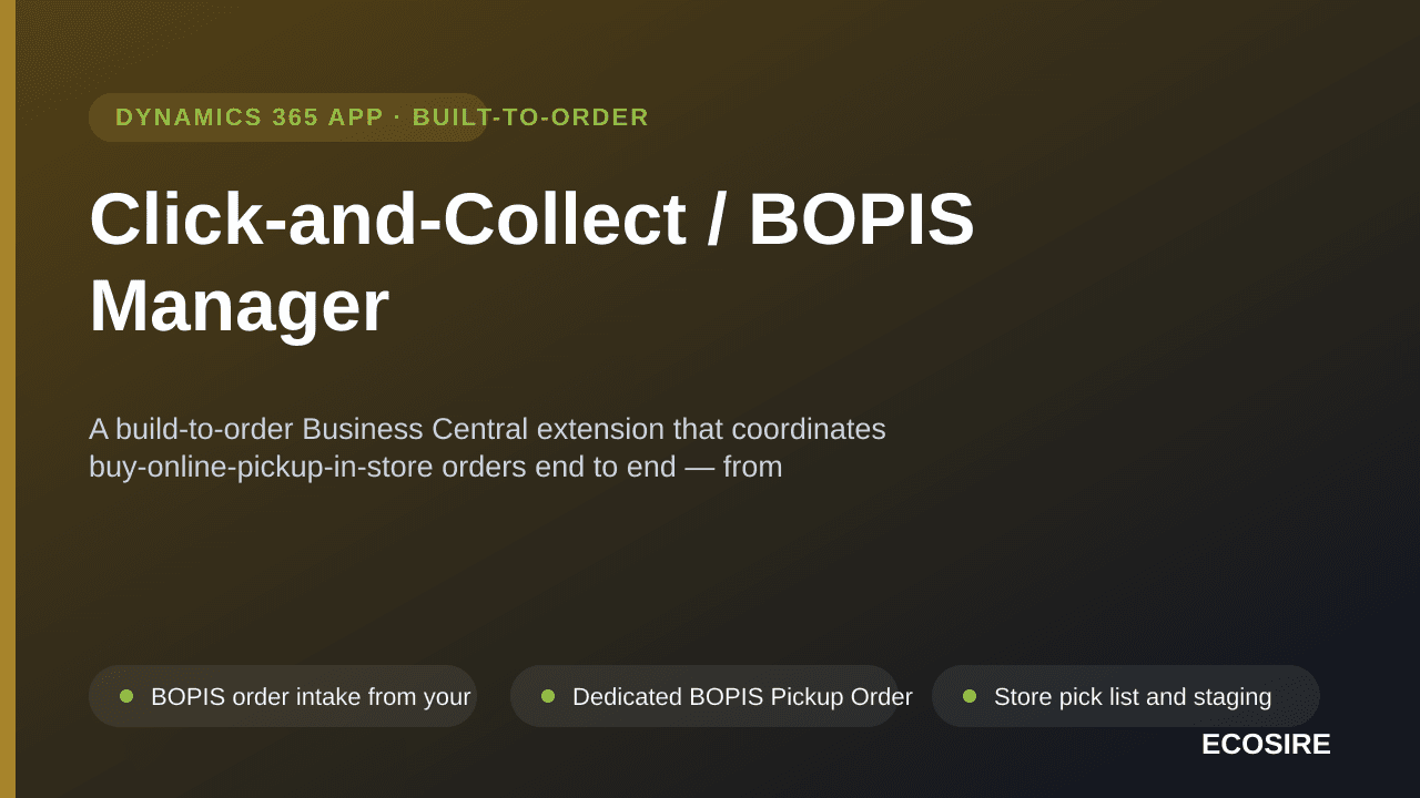 Click-and-Collect / BOPIS Manager — A build-to-order Business Central extension that coordinates buy-online-pickup-in-store o — Image 1 of 3