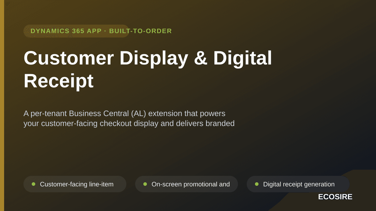 Customer Display & Digital Receipt — A per-tenant Business Central (AL) extension that powers your customer-facing checkout d — Image 1 of 3