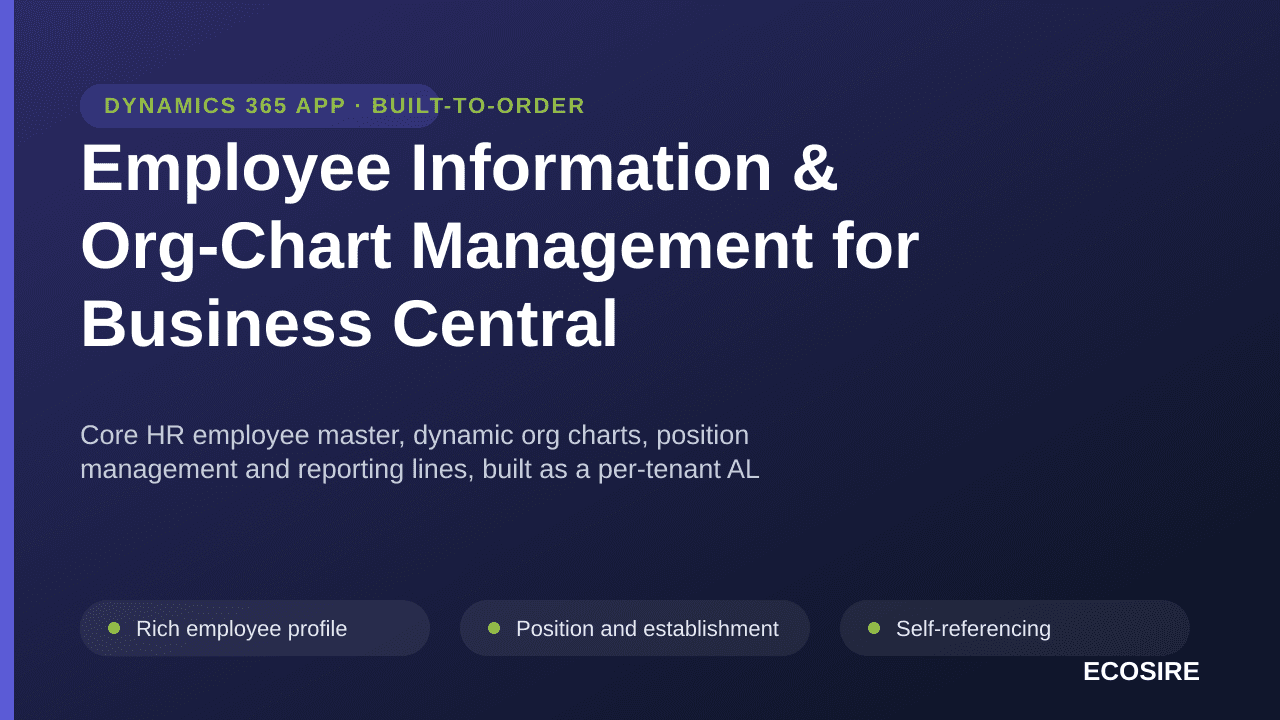 Employee Information & Org-Chart Management for Business Central — Core HR employee master, dynamic org charts, position mana — Image 1 of 3