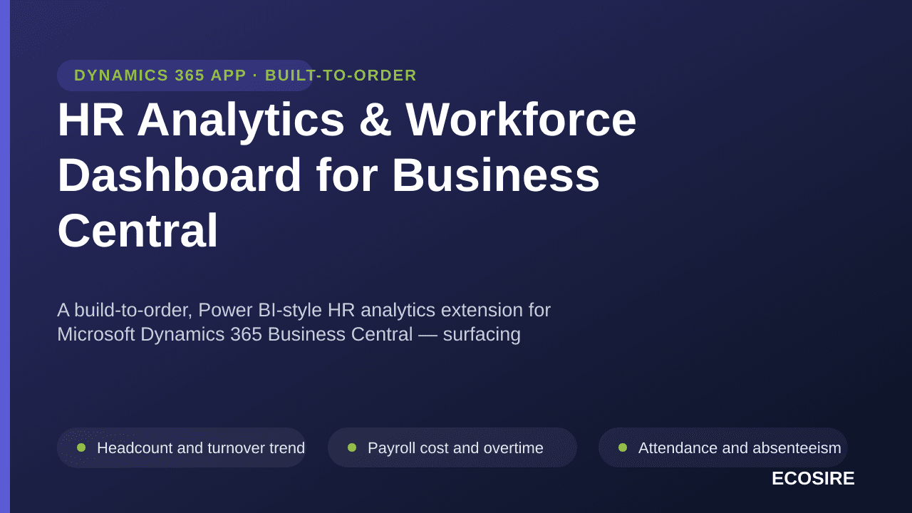 HR Analytics & Workforce Dashboard for Business Central — A build-to-order, Power BI-style HR analytics extension for Microso — Image 1 of 3