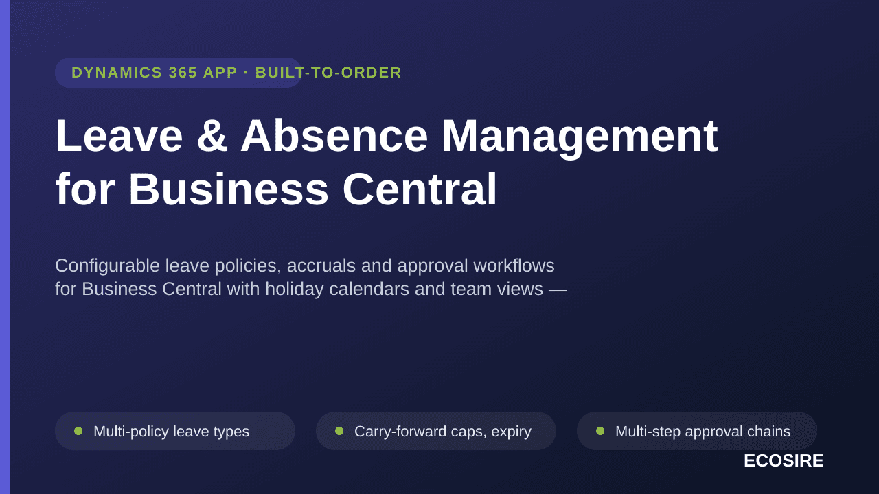Leave & Absence Management for Business Central — Configurable leave policies, accruals and approval workflows for Business C — Image 1 of 3