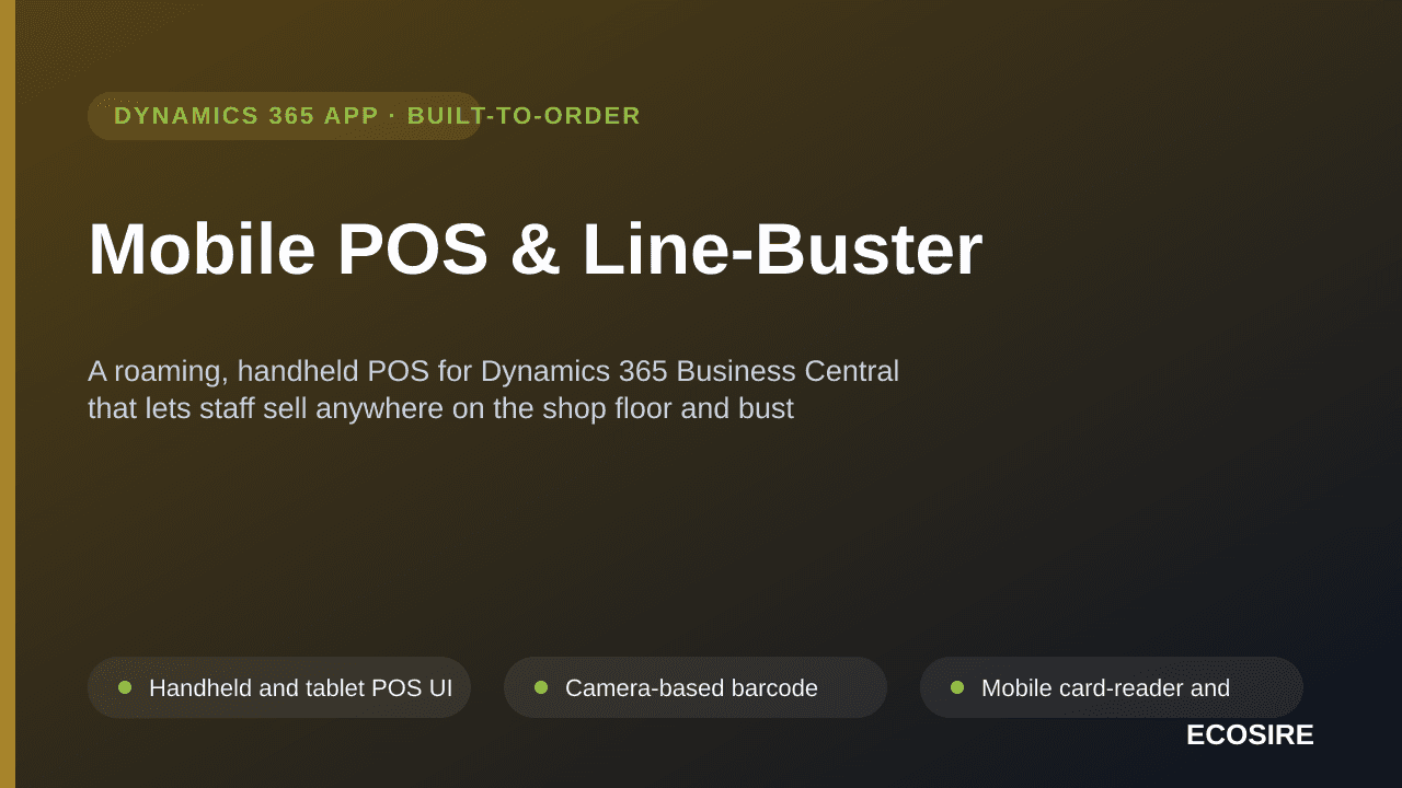 Mobile POS & Line-Buster — A roaming, handheld POS for Dynamics 365 Business Central that lets staff sell anywhere on the sho — Image 1 of 3