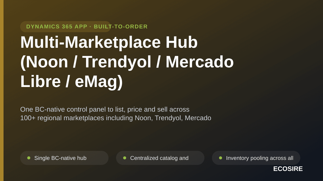Multi-Marketplace Hub (Noon / Trendyol / Mercado Libre / eMag)