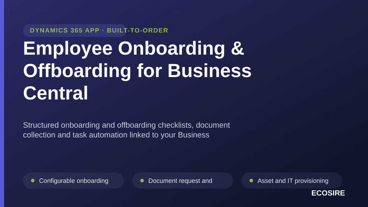 Employee Onboarding & Offboarding for Business Central — Structured onboarding and offboarding checklists, document collectio — Image 1 of 3