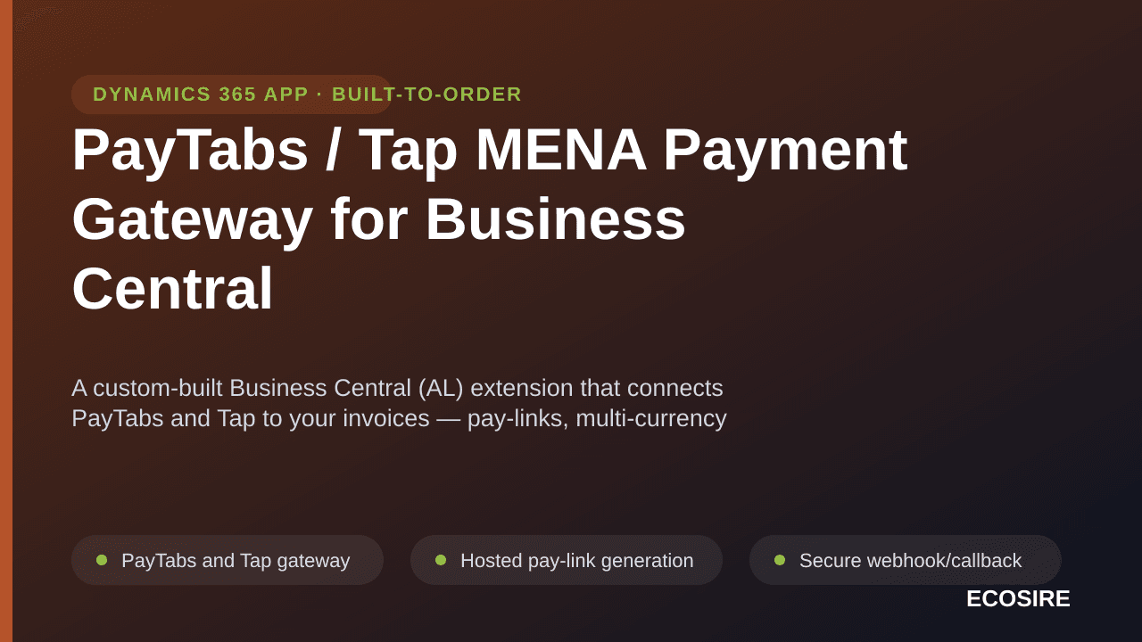 PayTabs / Tap MENA Payment Gateway for Business Central