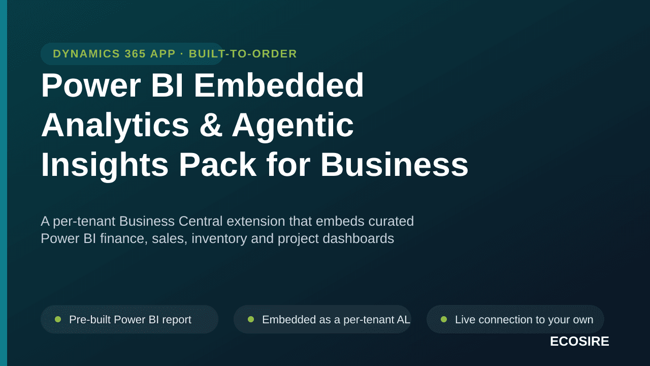 Power BI Embedded Analytics & Agentic Insights Pack for Business Central — A per-tenant Business Central extension that embed — Image 1 of 3