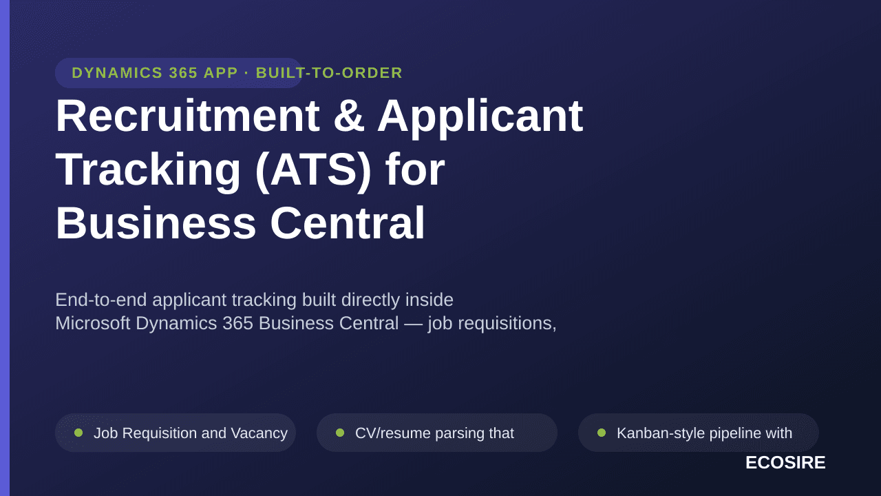 Recruitment & Applicant Tracking (ATS) for Business Central — End-to-end applicant tracking built directly inside Microsoft D — Image 1 of 3