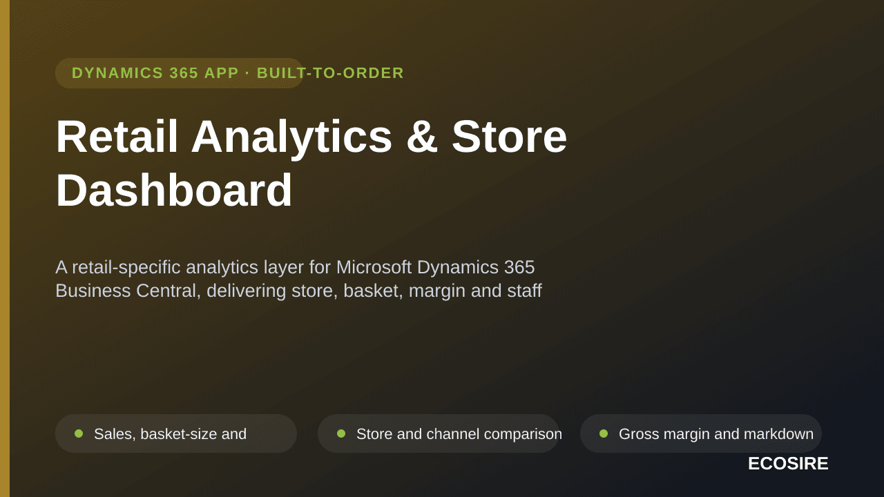 Retail Analytics & Store Dashboard — A retail-specific analytics layer for Microsoft Dynamics 365 Business Central, deliverin — Image 1 of 3