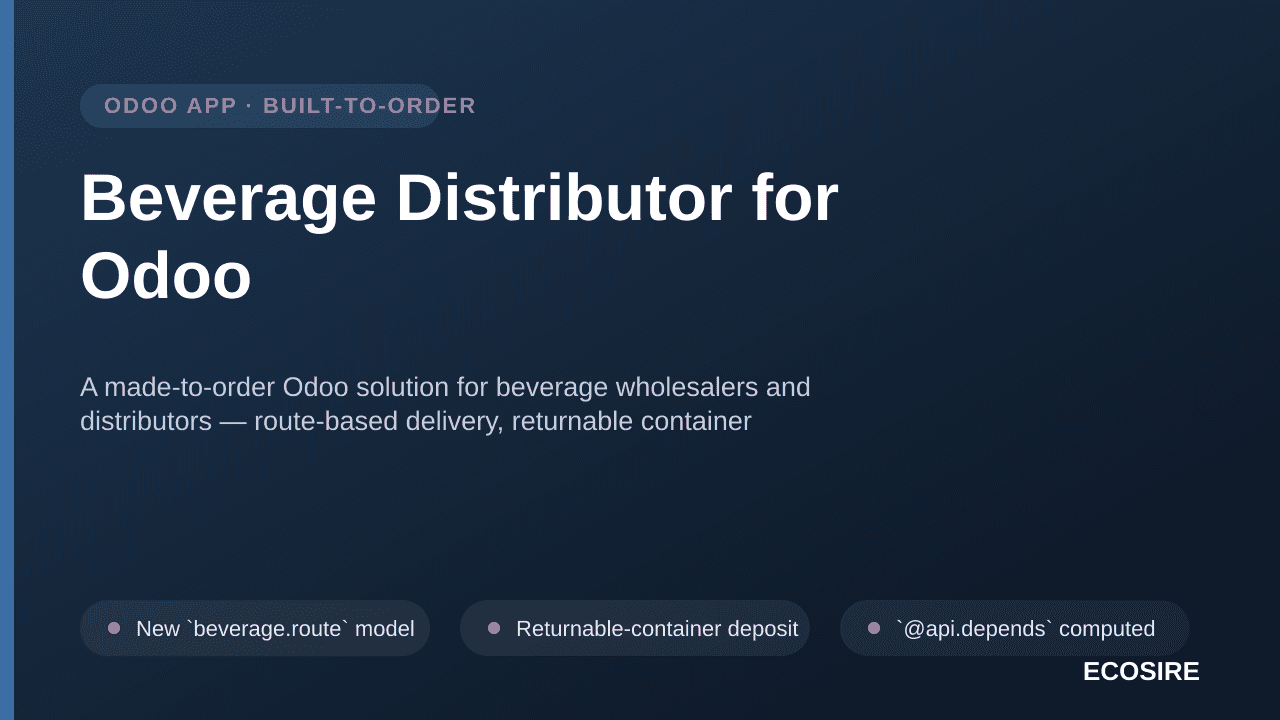 Beverage Distributor for Odoo