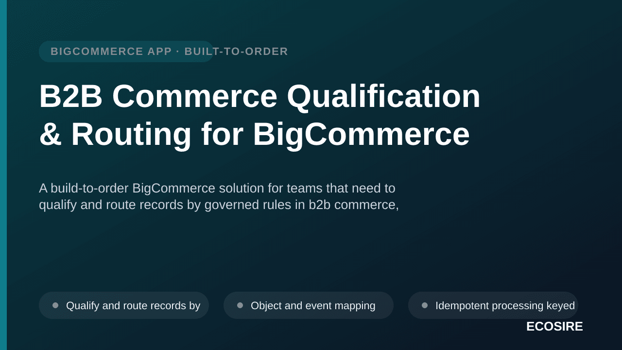 B2B Commerce Qualification & Routing for BigCommerce