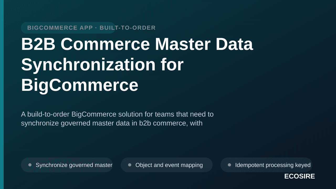 B2B Commerce Master Data Synchronization for BigCommerce