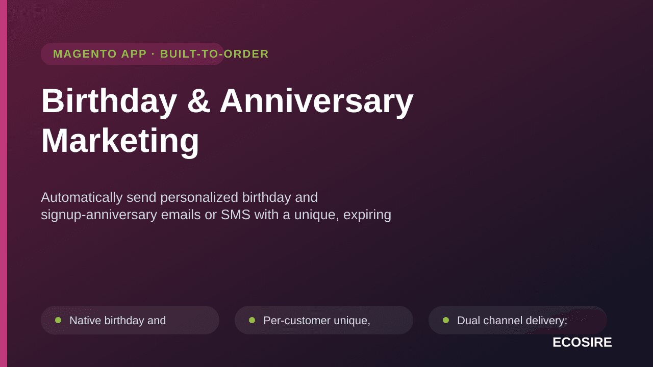 Birthday & Anniversary Marketing — Automatically send personalized birthday and signup-anniversary emails or SMS with a uniqu — Image 1 of 3