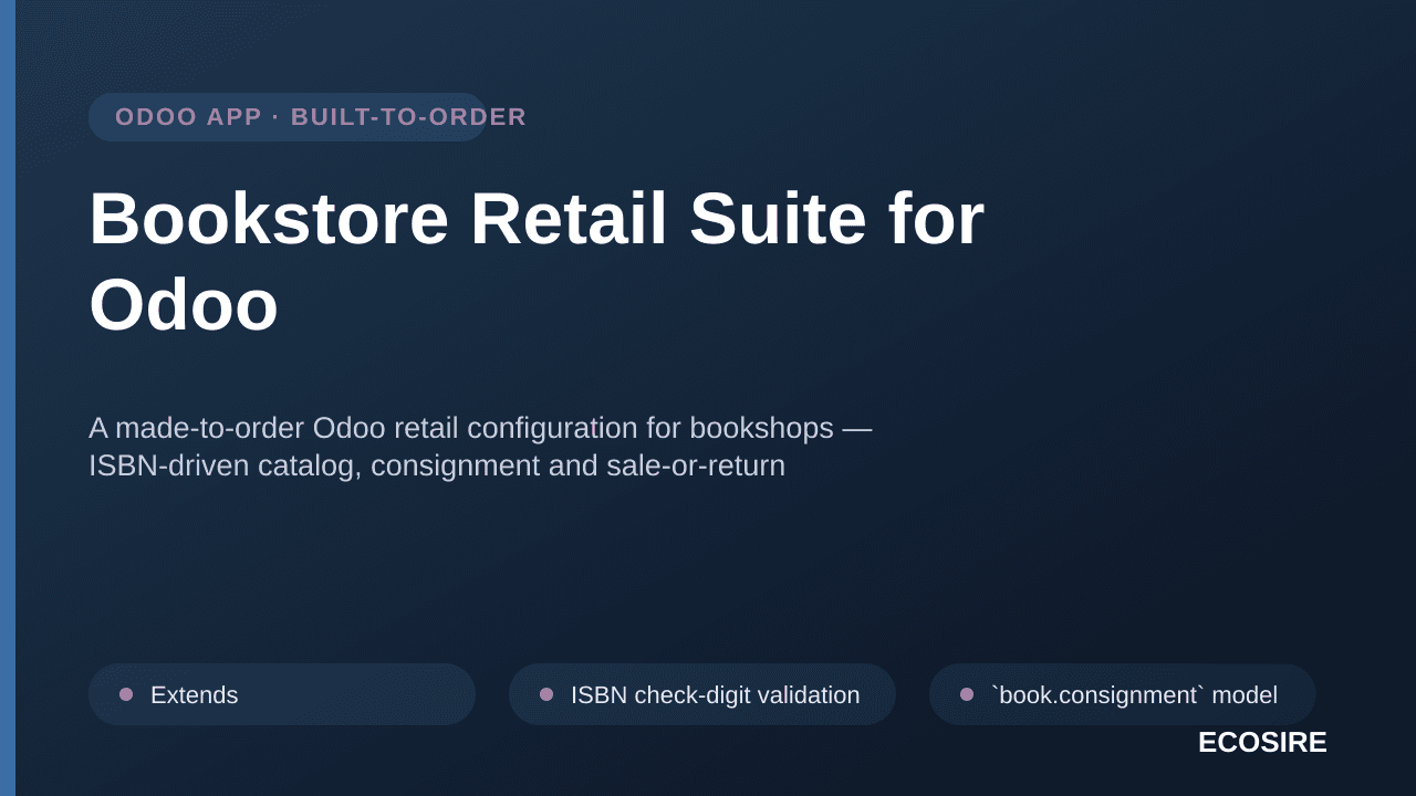 Bookstore Retail Suite for Odoo