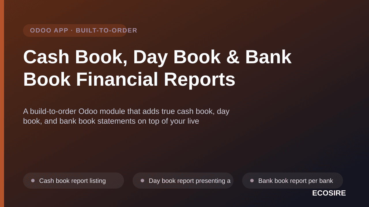 Cash Book, Day Book & Bank Book Financial Reports