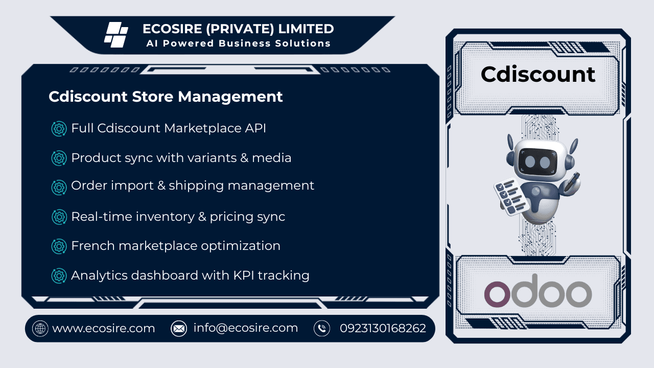 Cdiscount Store Management — Enterprise-grade Cdiscount-Odoo integration for France's major marketplace with fulfillment and  — Image 1 of 1