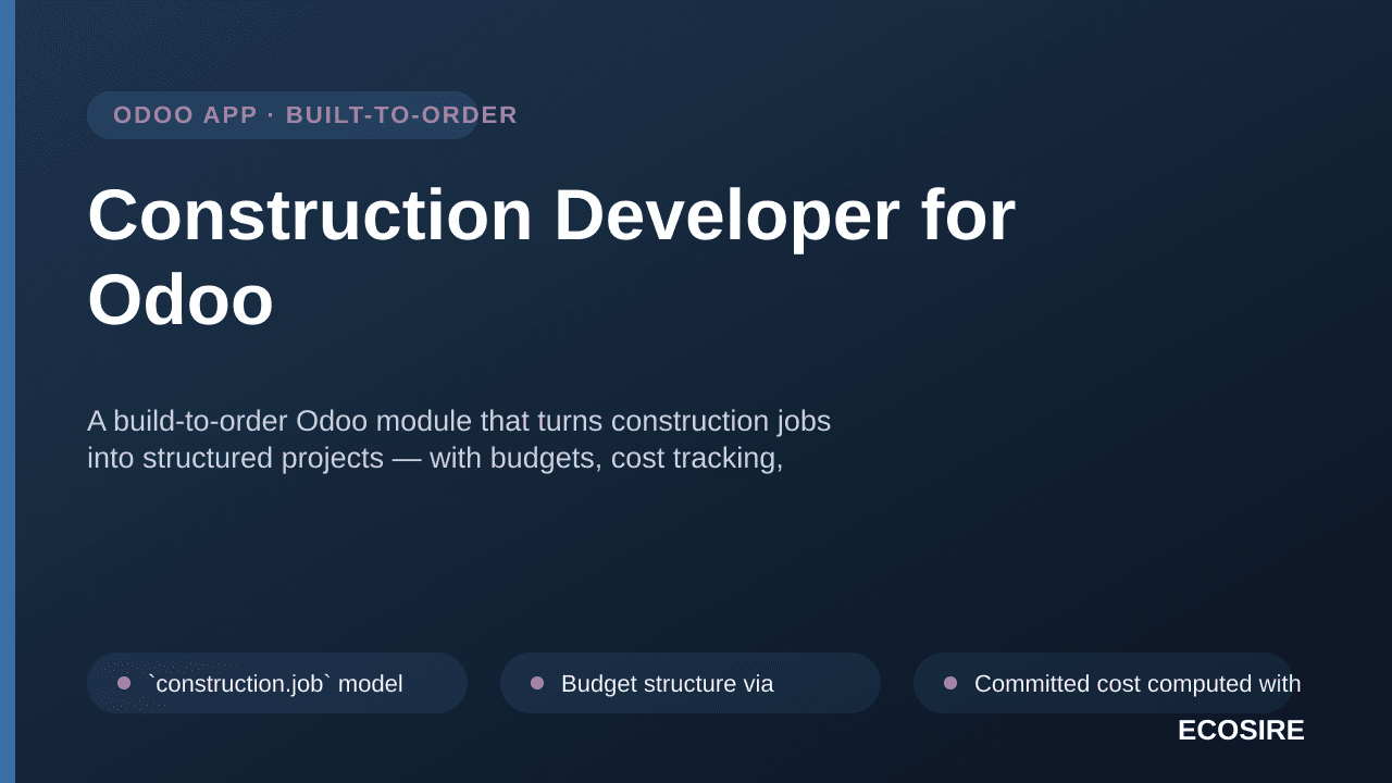 Construction Developer for Odoo