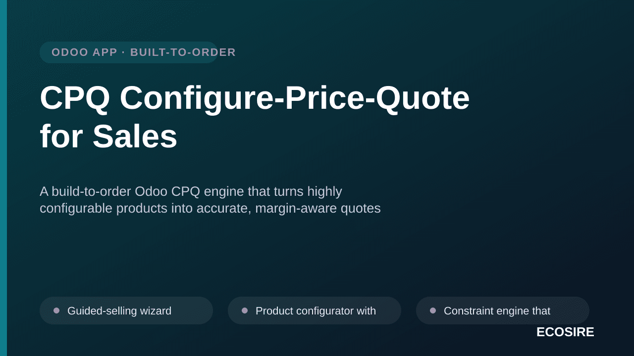 CPQ Configure-Price-Quote for Sales — A build-to-order Odoo CPQ engine that turns highly configurable products into accurate, — Image 1 of 3