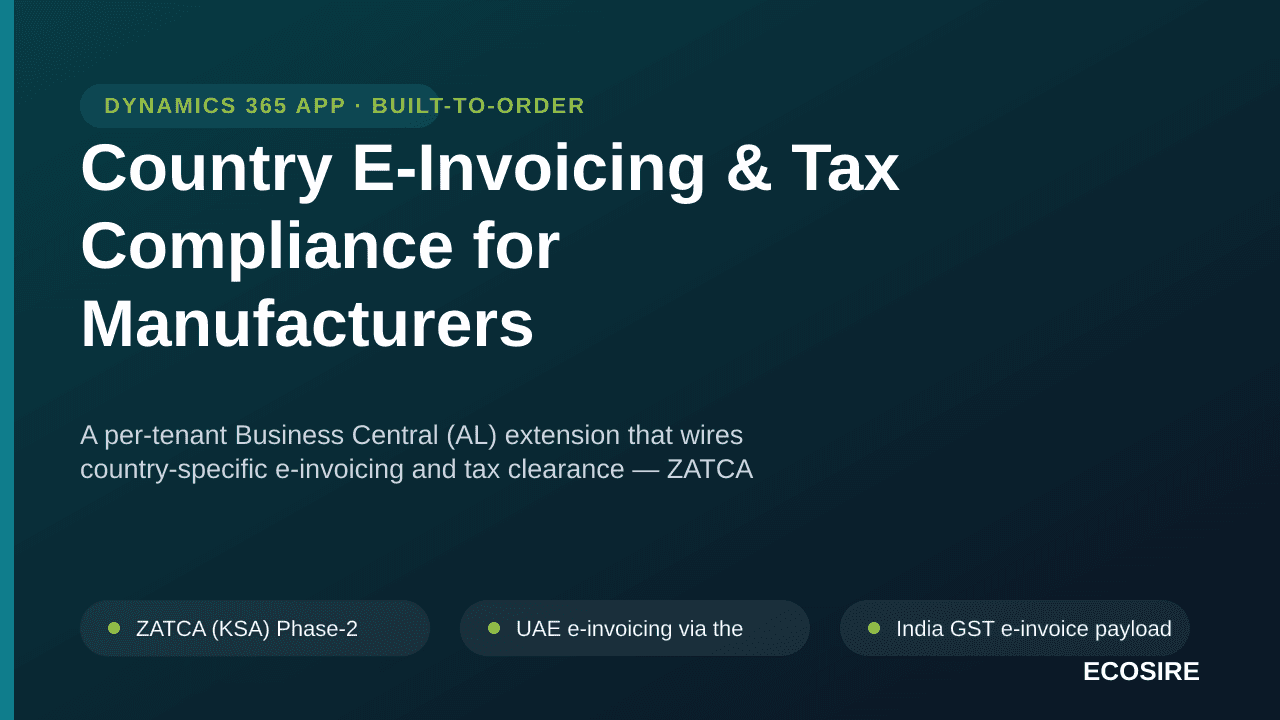 Country E-Invoicing & Tax Compliance for Manufacturers