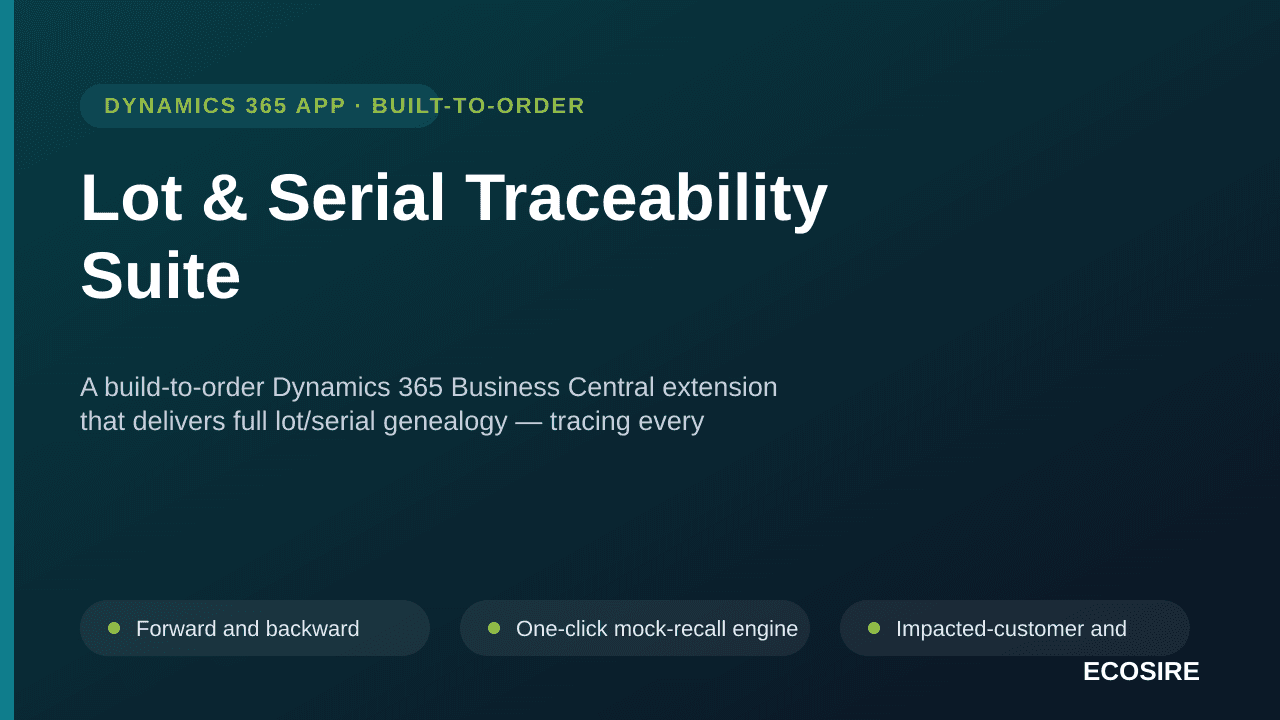 Lot & Serial Traceability Suite