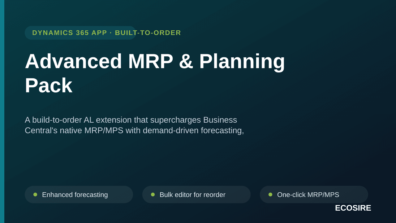 Advanced MRP & Planning Pack