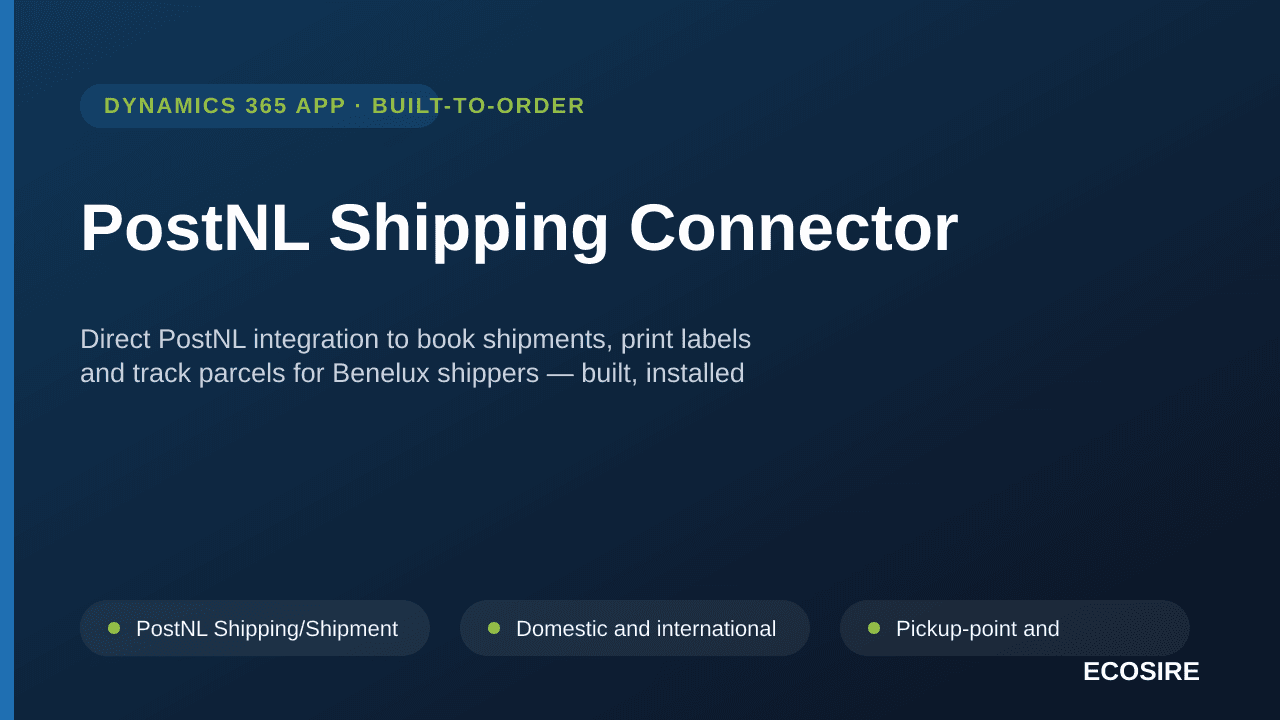 PostNL Shipping Connector — Direct PostNL integration to book shipments, print labels and track parcels for Benelux shippers  — Image 1 of 3