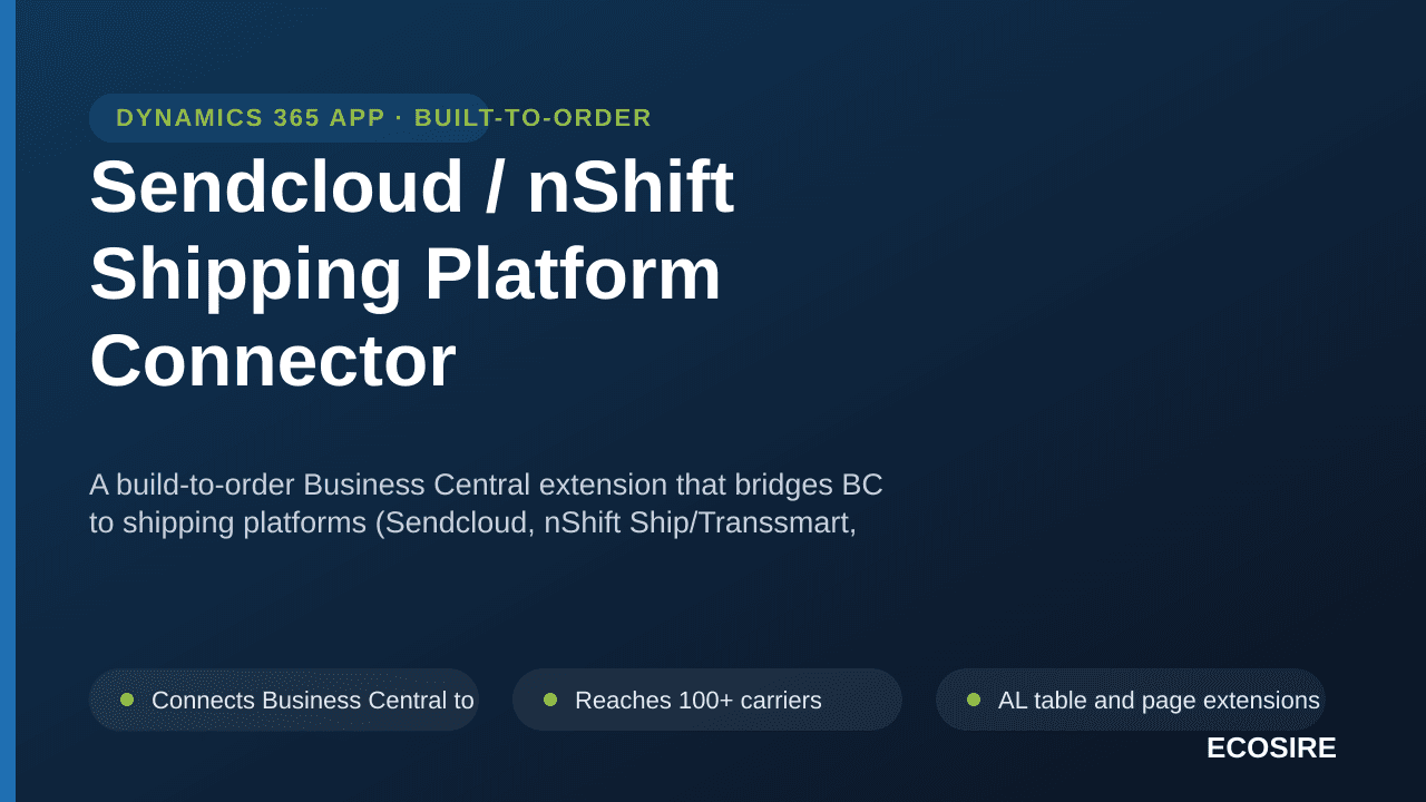 Sendcloud / nShift Shipping Platform Connector — A build-to-order Business Central extension that bridges BC to shipping plat — Image 1 of 3