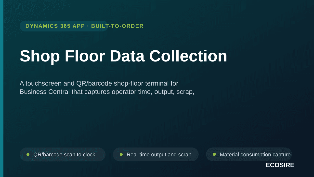 Shop Floor Data Collection — A touchscreen and QR/barcode shop-floor terminal for Business Central that captures operator tim — Image 1 of 3