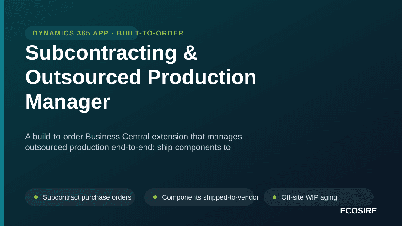 Subcontracting & Outsourced Production Manager