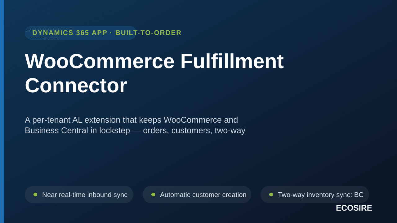 WooCommerce Fulfillment Connector — A per-tenant AL extension that keeps WooCommerce and Business Central in lockstep — order — Image 1 of 3