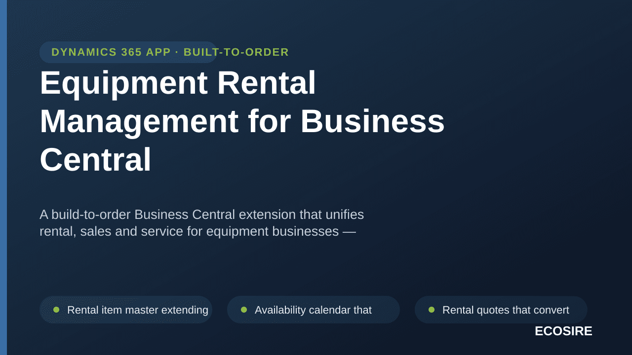 Equipment Rental Management for Business Central