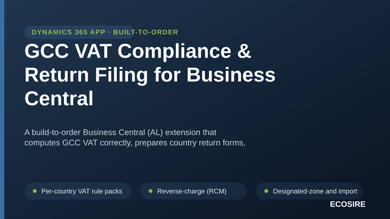 GCC VAT Compliance & Return Filing for Business Central