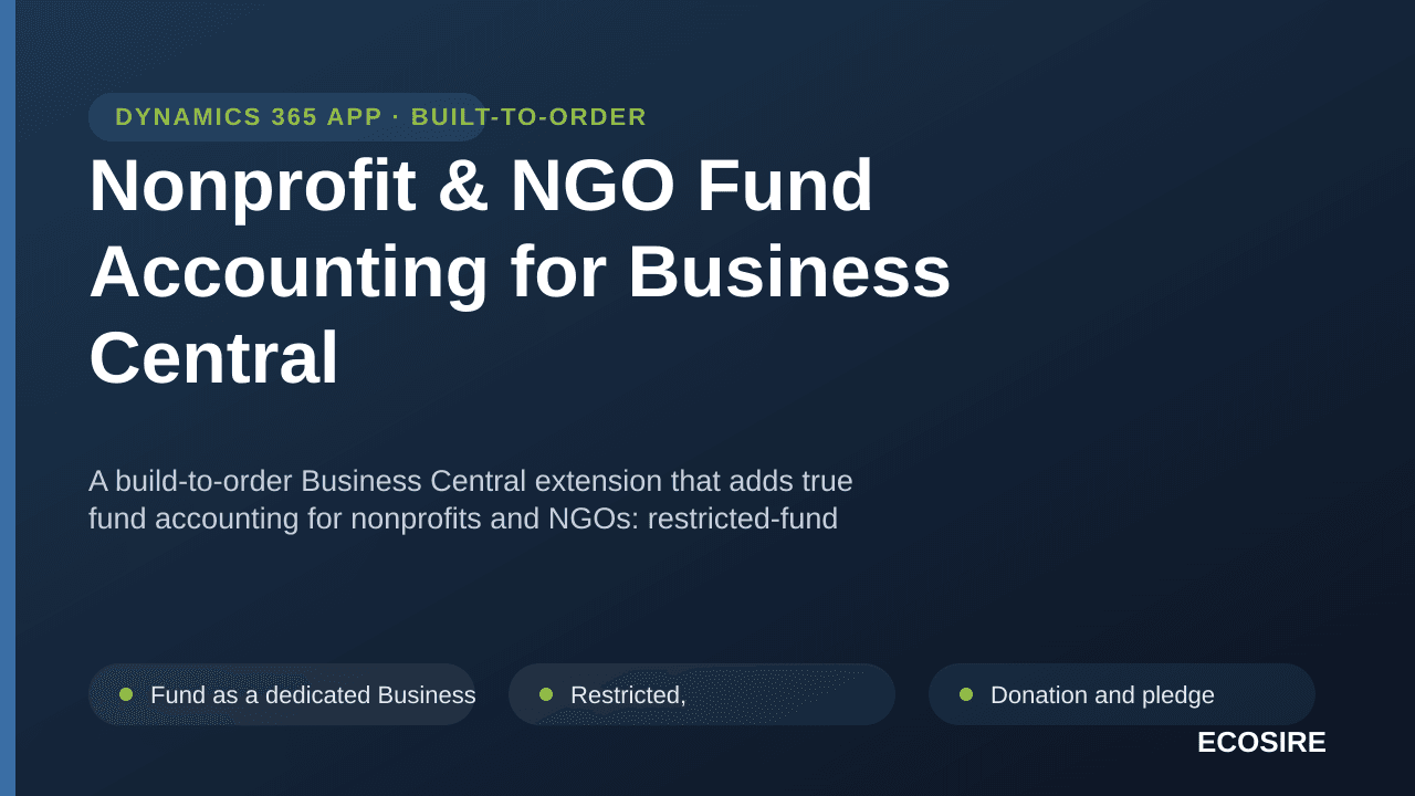 Nonprofit & NGO Fund Accounting for Business Central
